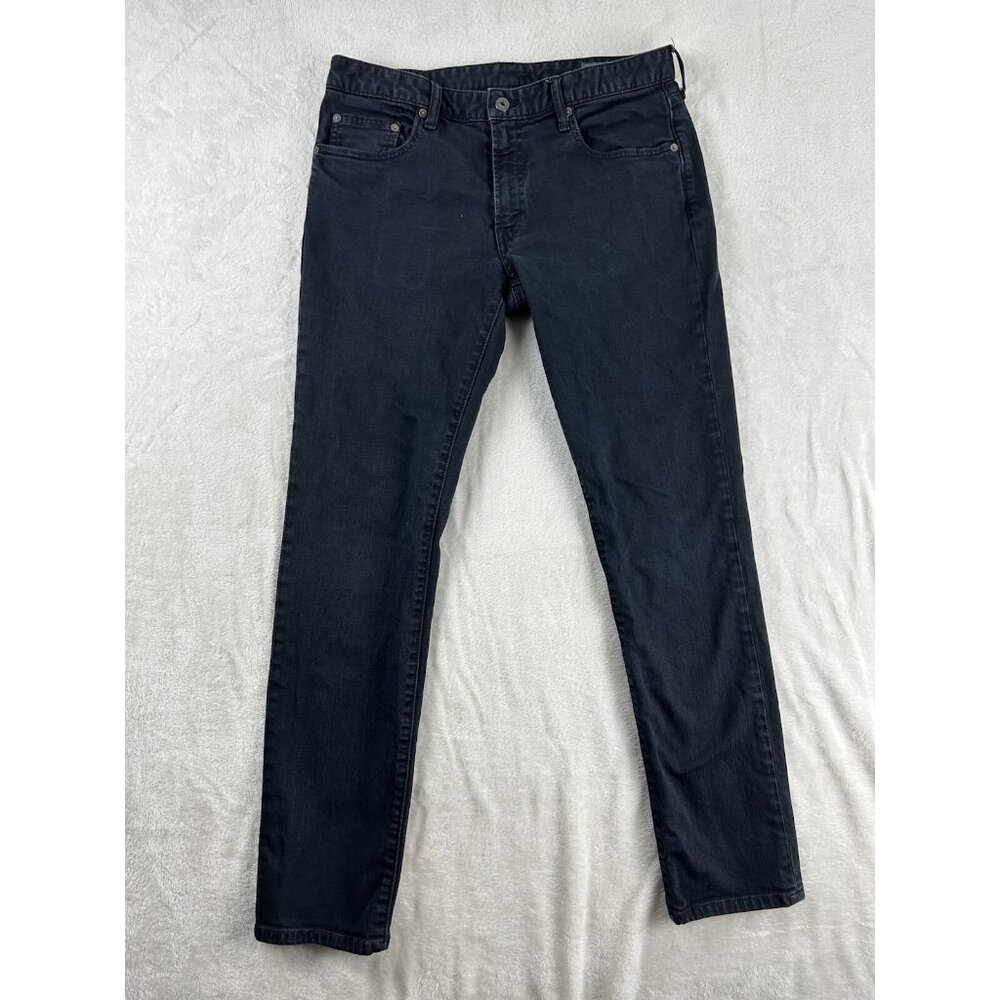 Bonobos Jeans Mens 33x30* Black Distressed Athletic Stretch Denim Solid Straight